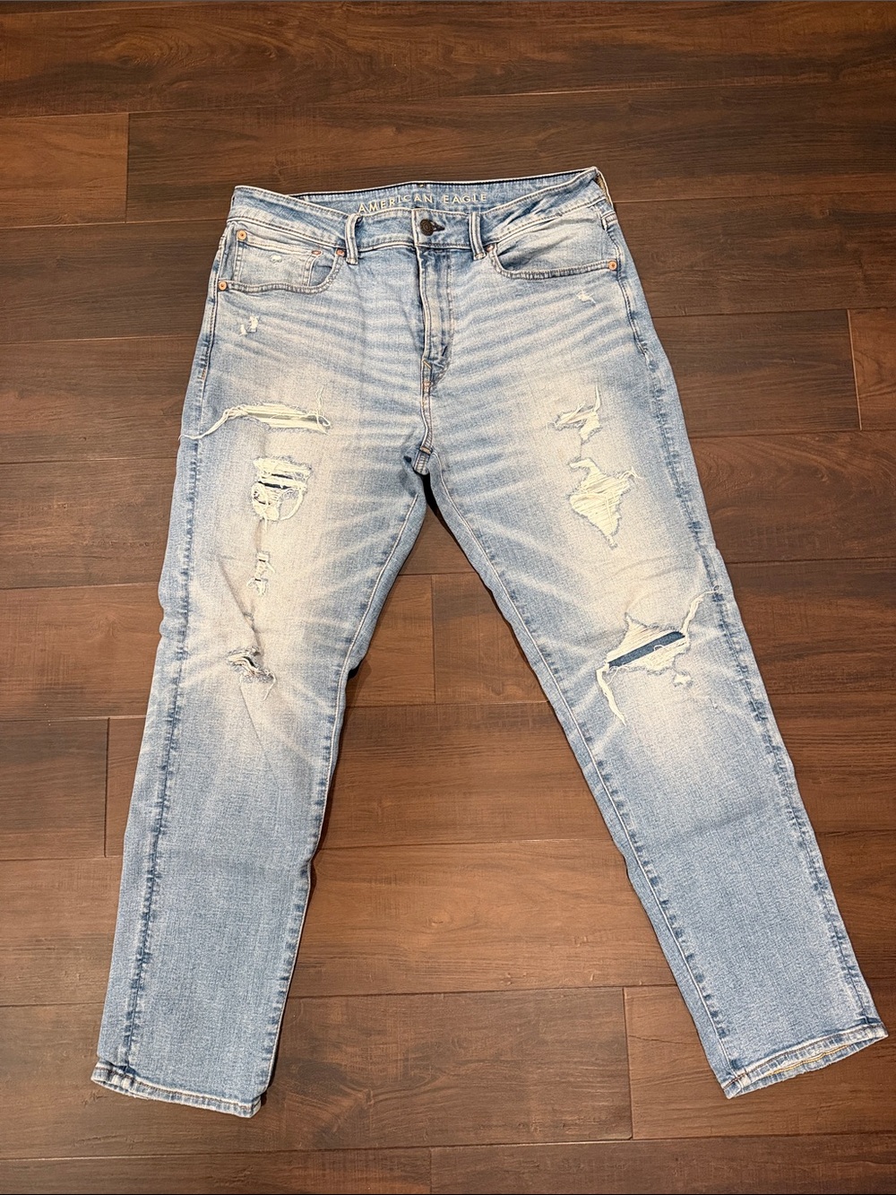 American Eagle Outfitters Light Blue Distressed Boyfriend Jeans
